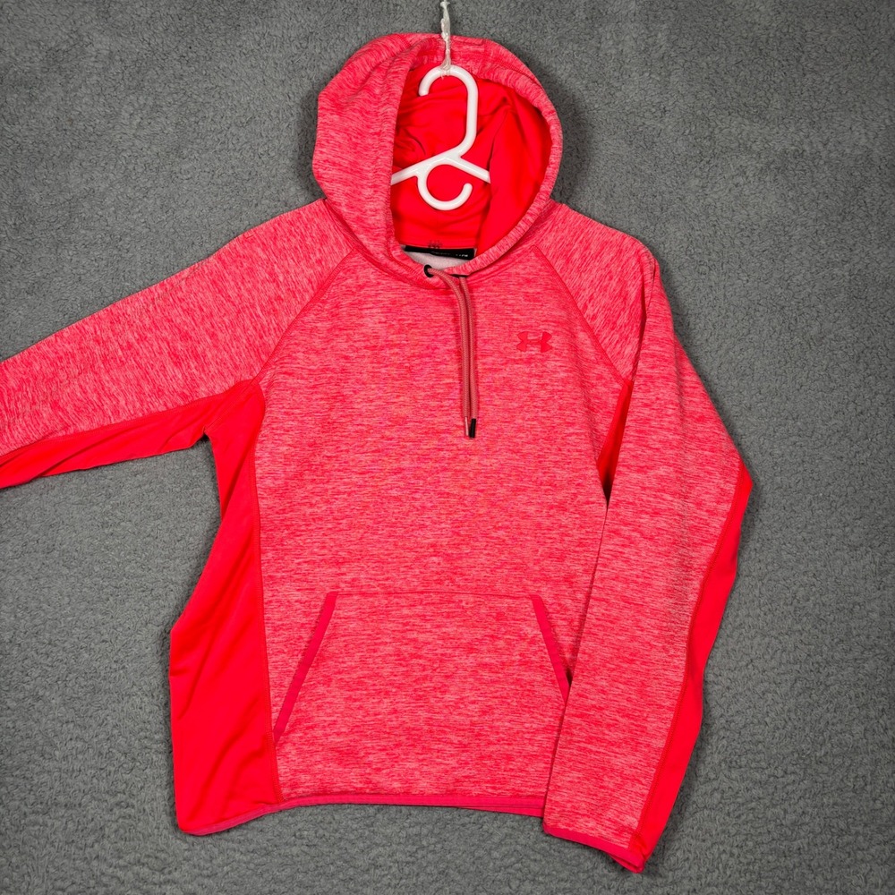 Under Armour ColdGear Women Neon Pink Space Dye Loose Fit Pullover Hoodie Small - Picture 2 of 8